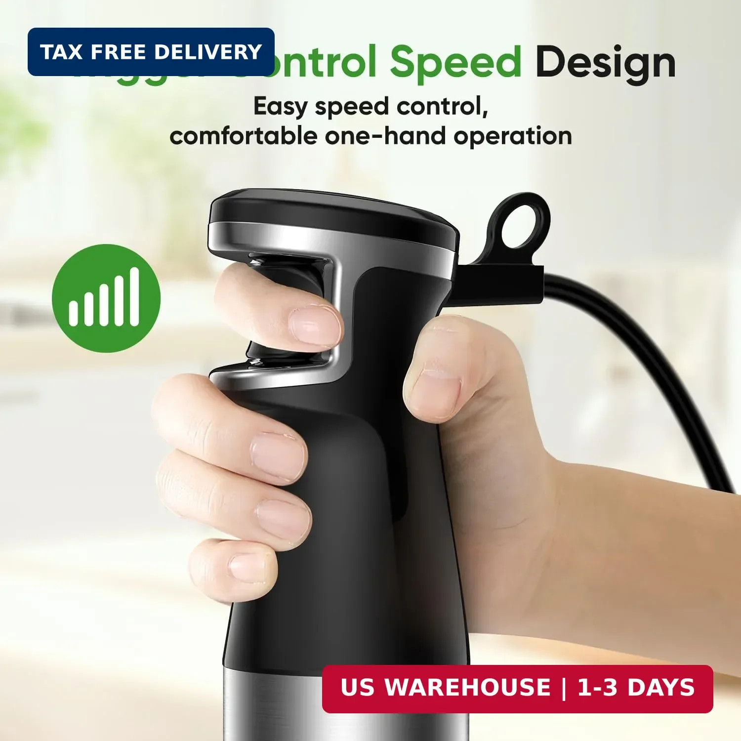 Immersion Blender Handheld 1100W 3 in 1 Corded Stick Hand Blenders for Kitchen w