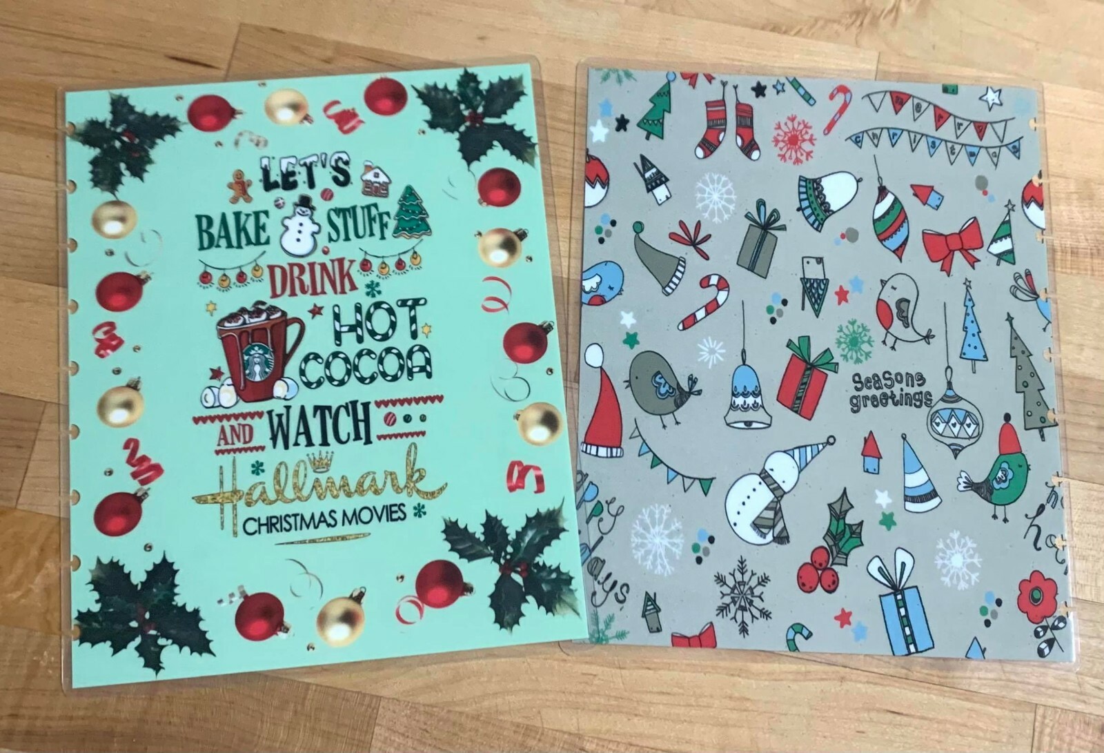 «Let’s Bake & Watch Hallmark Xmas Movies» Cover Set 4 use with the Happy Planner