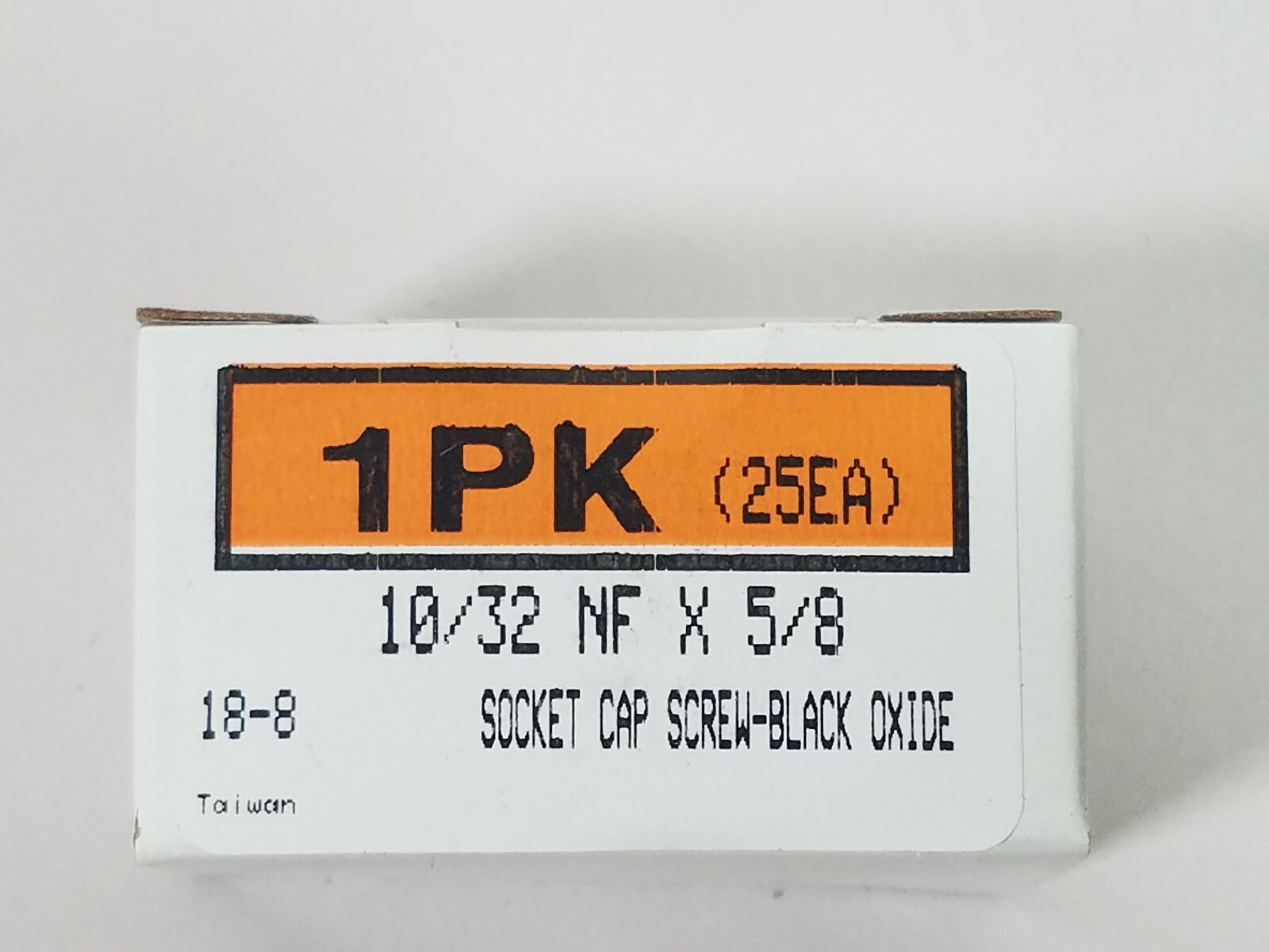 New 1 PK (25EA) Socket Cap Screw-Black Oxide 10X32 NF X 5/8, (Lot of 10 boxes)