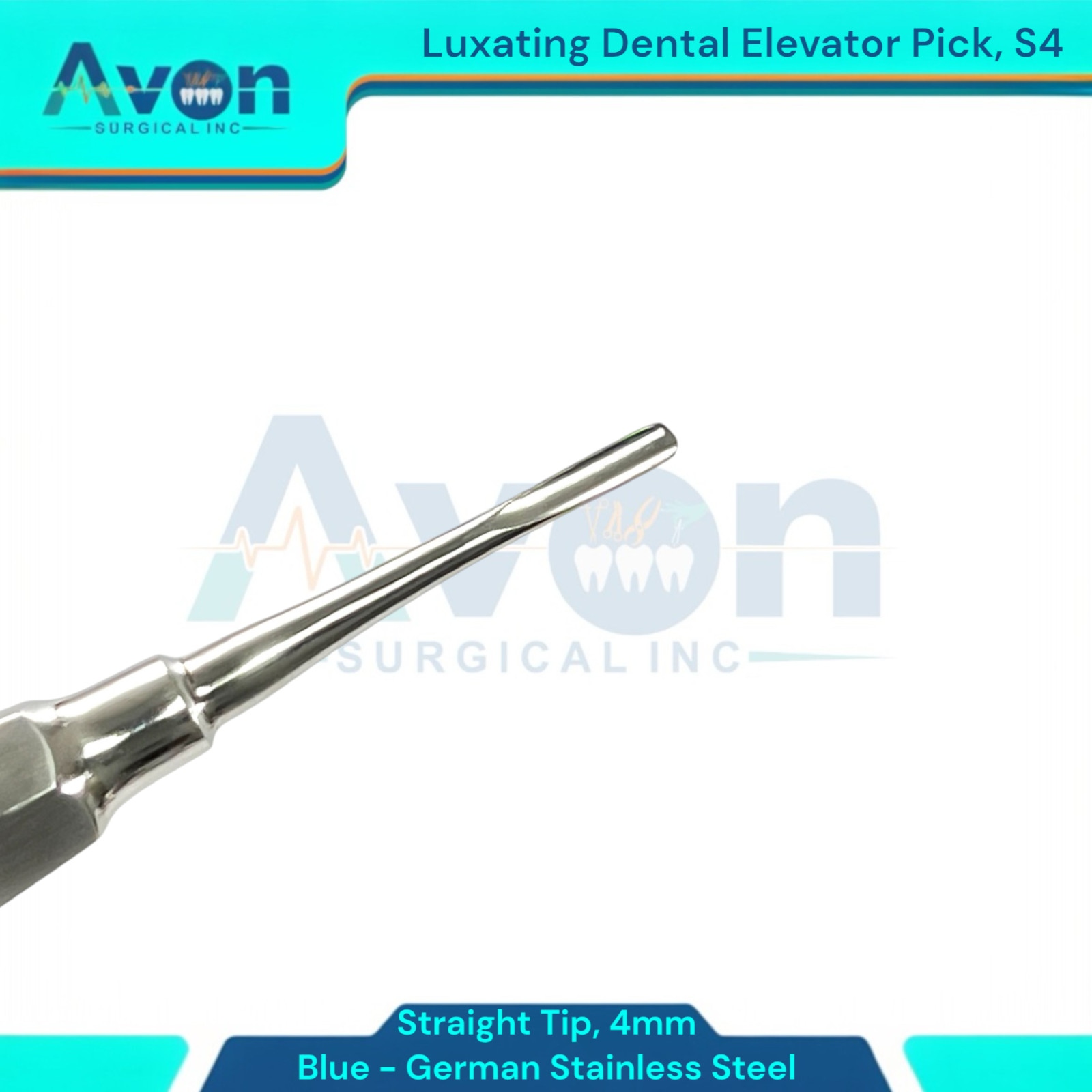 Dental Tooth Extraction Luxating Elevators, 1.5mm to 5mm, STR, German Steel(5PK)