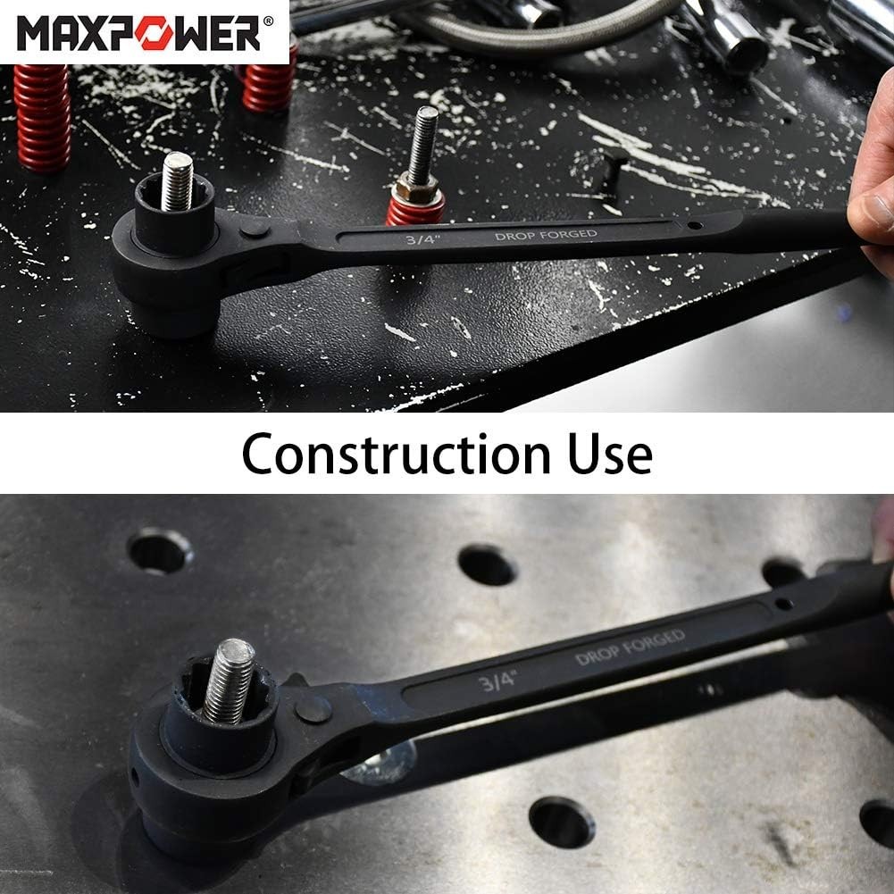 Maxpower Dual Socket Scaffold Wrench Set – Durable 17mm & 19mm Ratchets