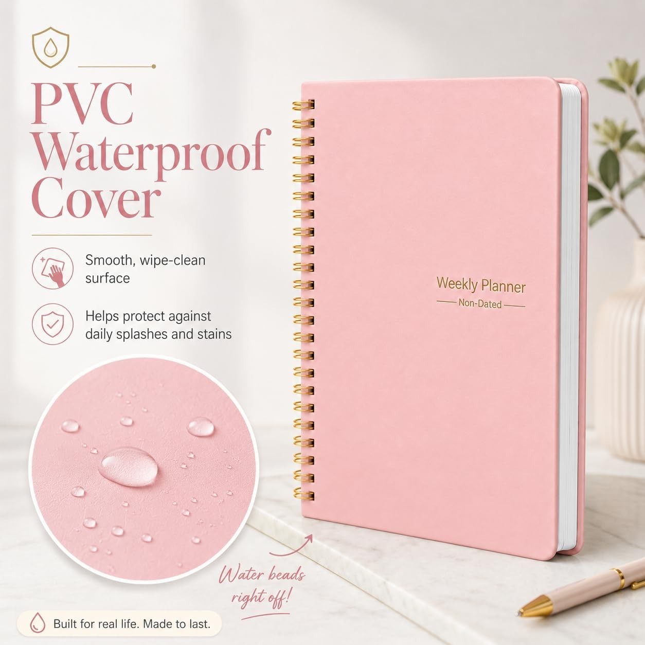 Compact 108-Page Weekly Planner: Habit Tracker & To-Do List with Lay-Flat Design
