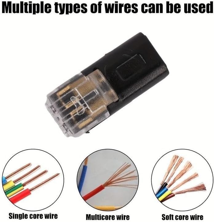 50pcs Double-Wire Plug-in Connector with Locking Buckle, Quick-Clip Fasteners US