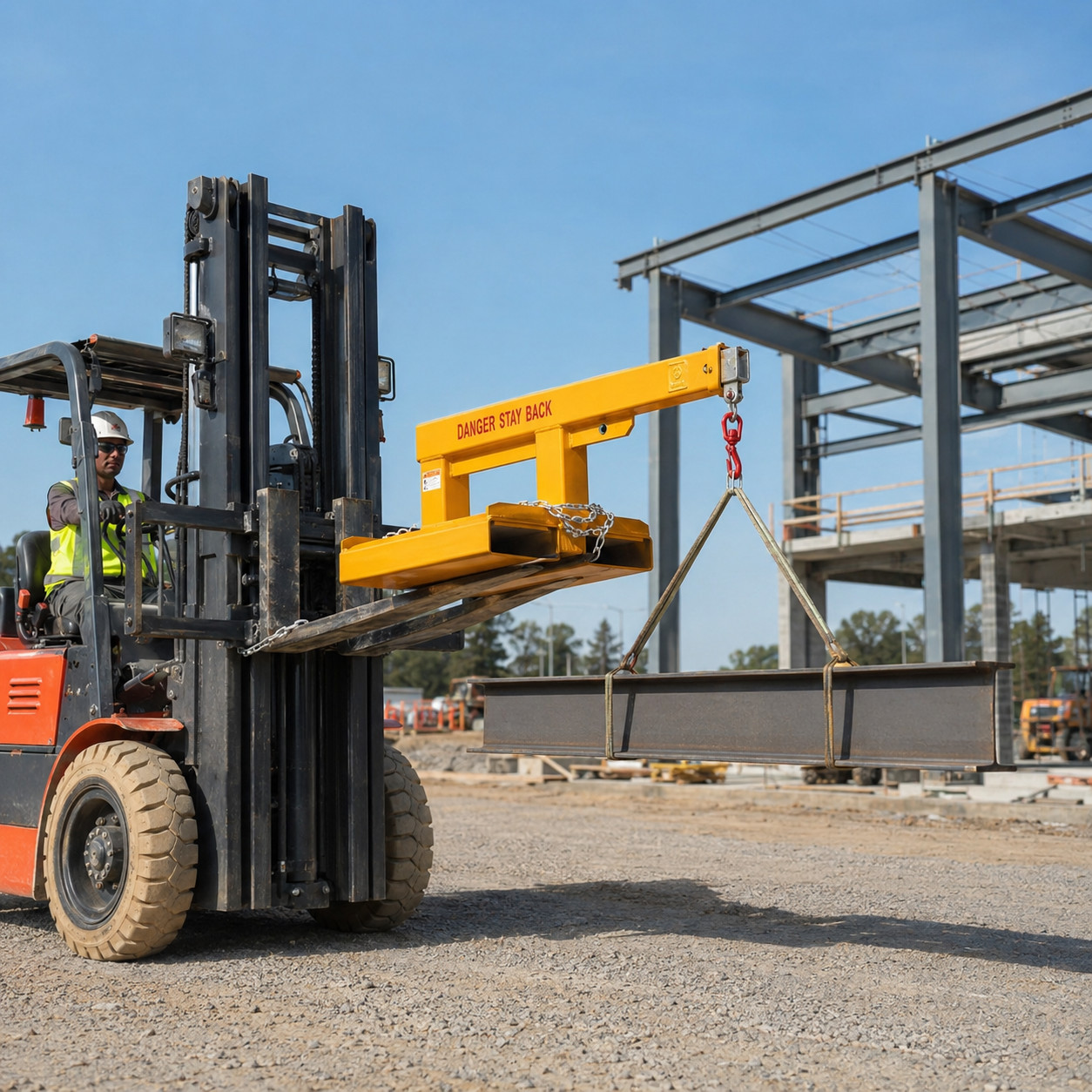 5500 lb Forklift Jib Boom Crane–78″ Extended Reach, Heavy Duty for Pallet Forks