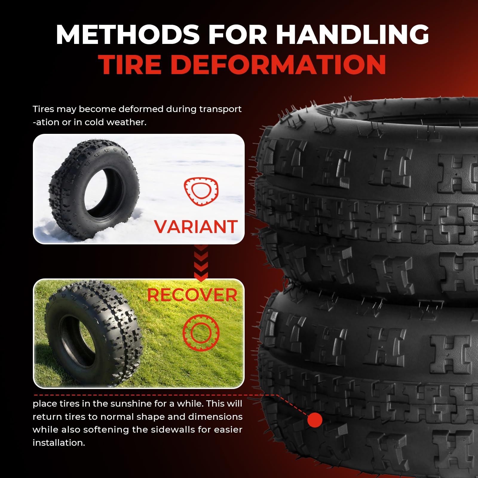 21×7-10 ATV UTV Tires All-Terrain 6PR Tubeless Non-Directional Set of 2