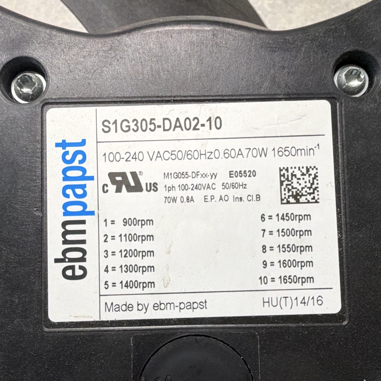 ebm-papst S1G305-DA02-10 305mm Round AC Axial Fan 100-240VAC 70W 0.60A