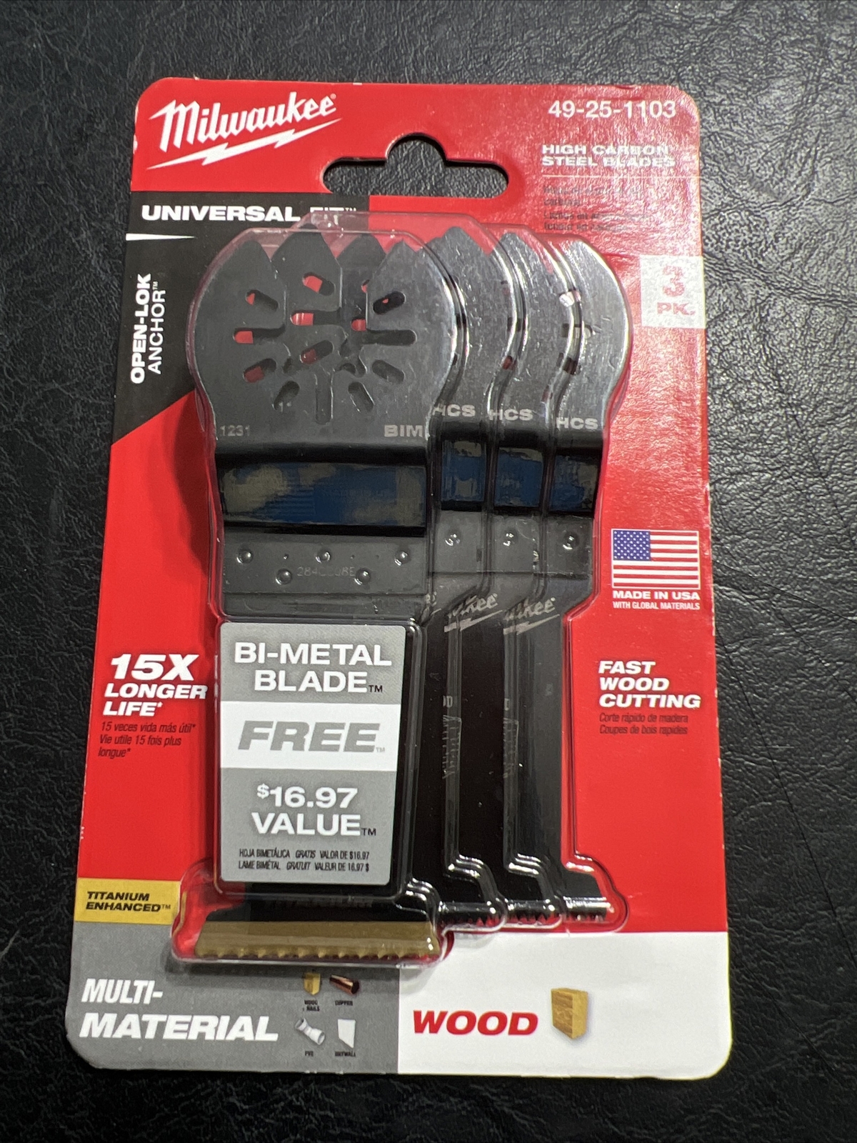 Milwaukee 49-25-1103 Multi-Tool Blade – Black (4 Pack)