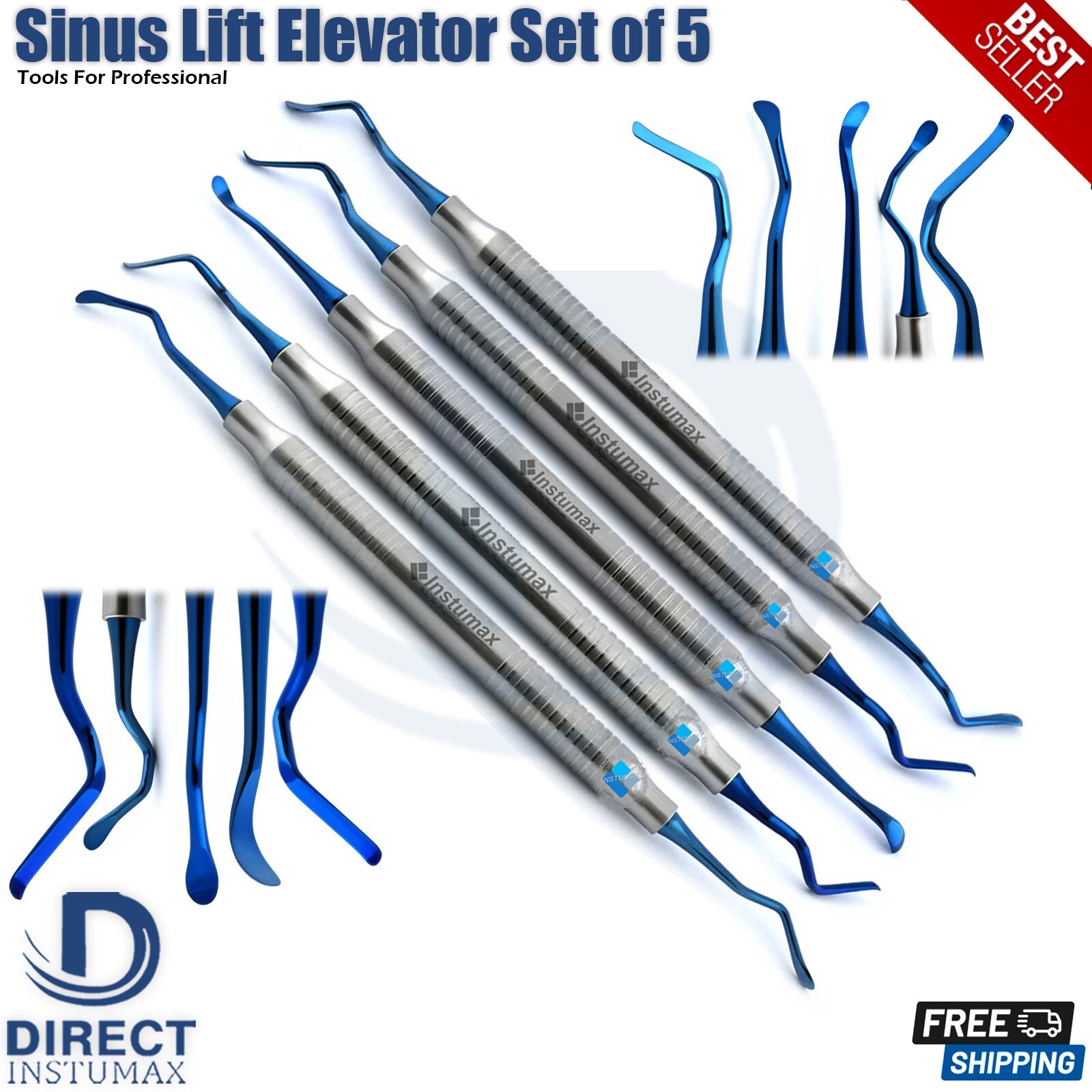 Dental Implant Vista Oral Surgery Kit Sinus Lift Tunneling Gum Grafting Elevator