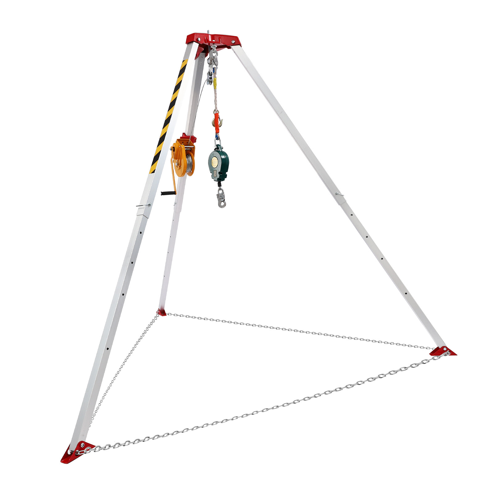 Confined Space Tripod Kit Rescue Tripod Adjustable 5.2-8 ft Legs 1800lbs Winch