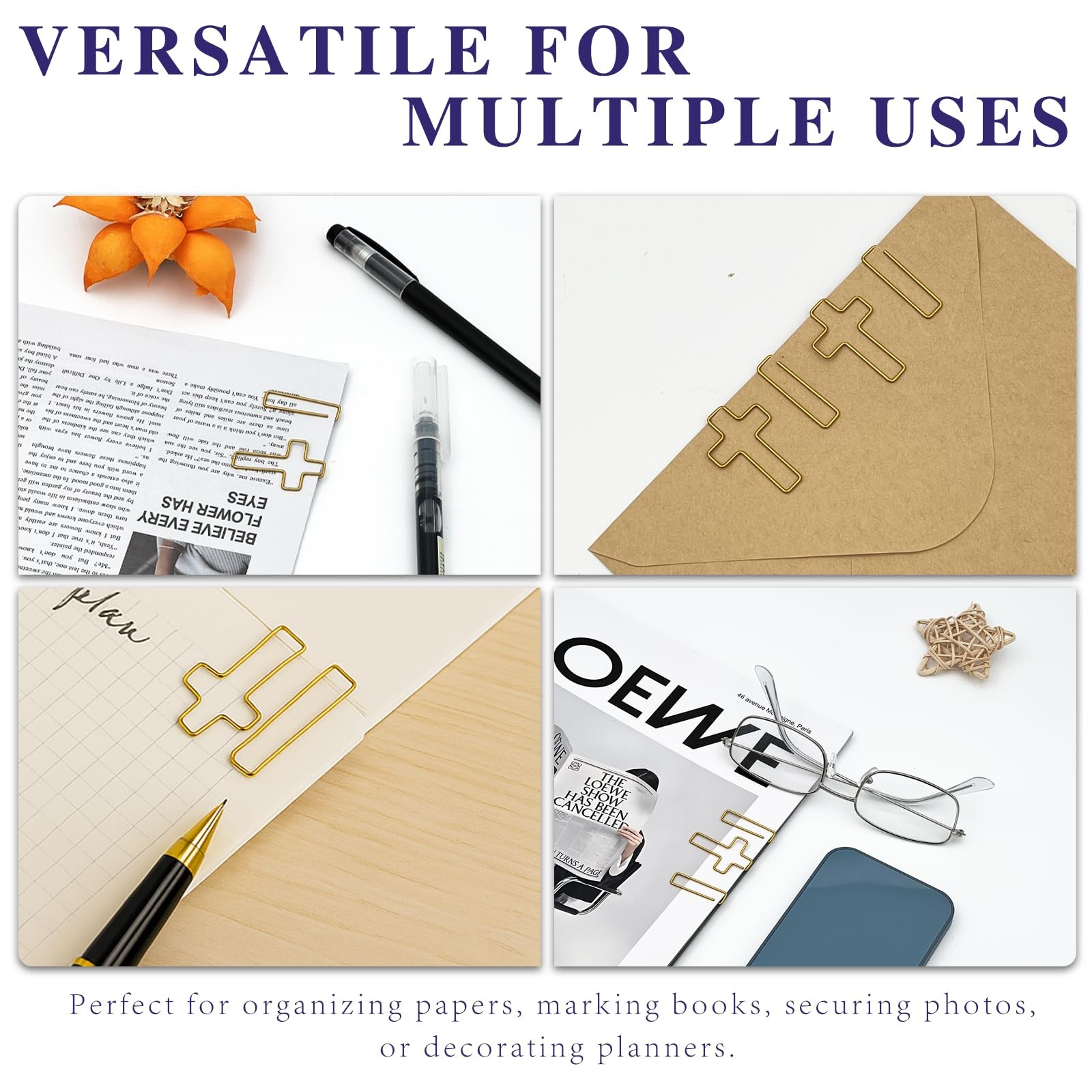 100 Pcs Cross Paper Clips Bible Book Bookmarks for Journaling Bible Study Church
