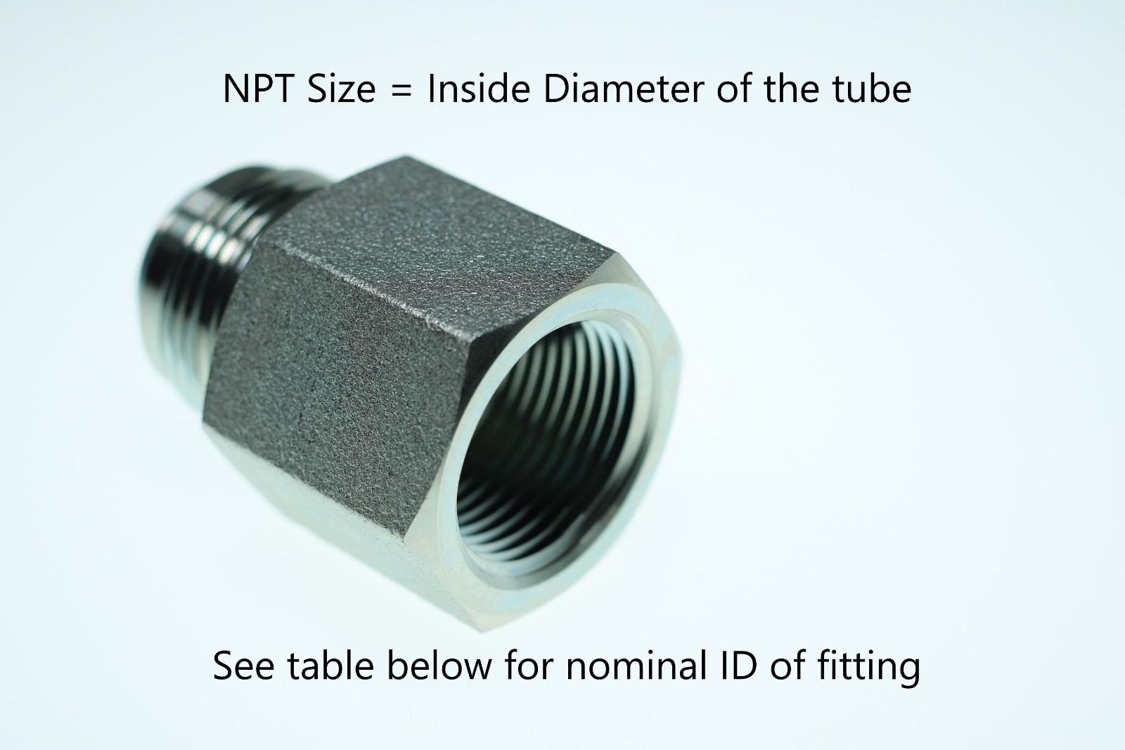 3/8″ Male JIC x 3/8″ Female NPT Pipe Adapter 2405-06-06 Zinc Coated Steel