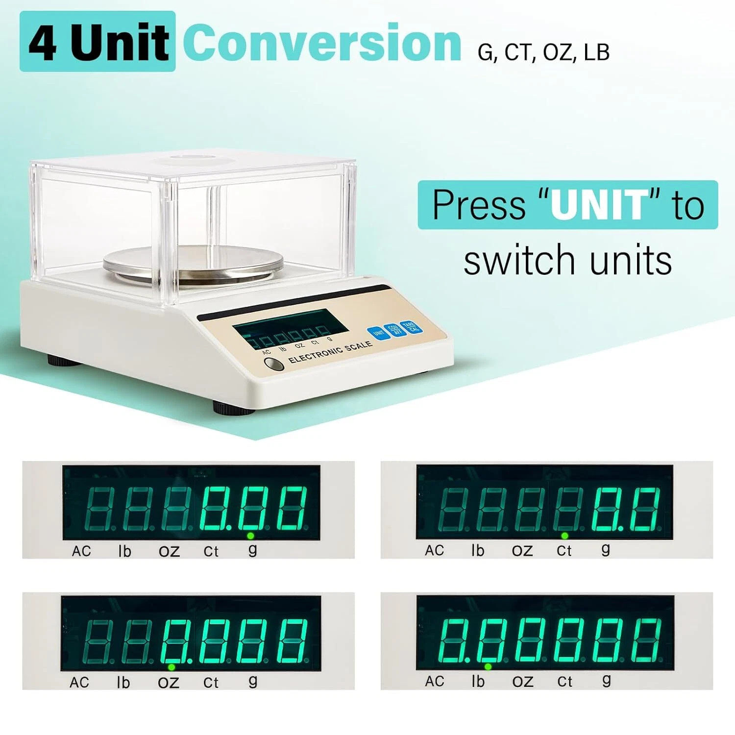 Lab Scale 3000g x 0.01g High Precision Electronic Analytical Balance g/lb/oz/ct