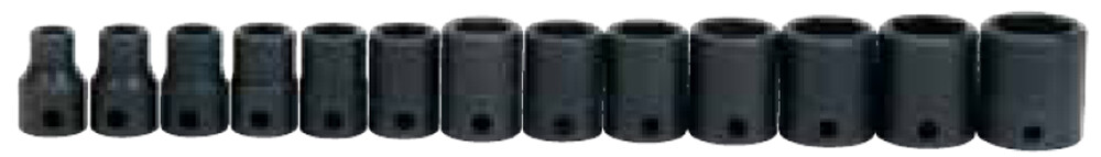 13pc 1/4 – 1″,3/8″ Drive 6Point Impact Shallow Socket Set Clip Rail Williams USA