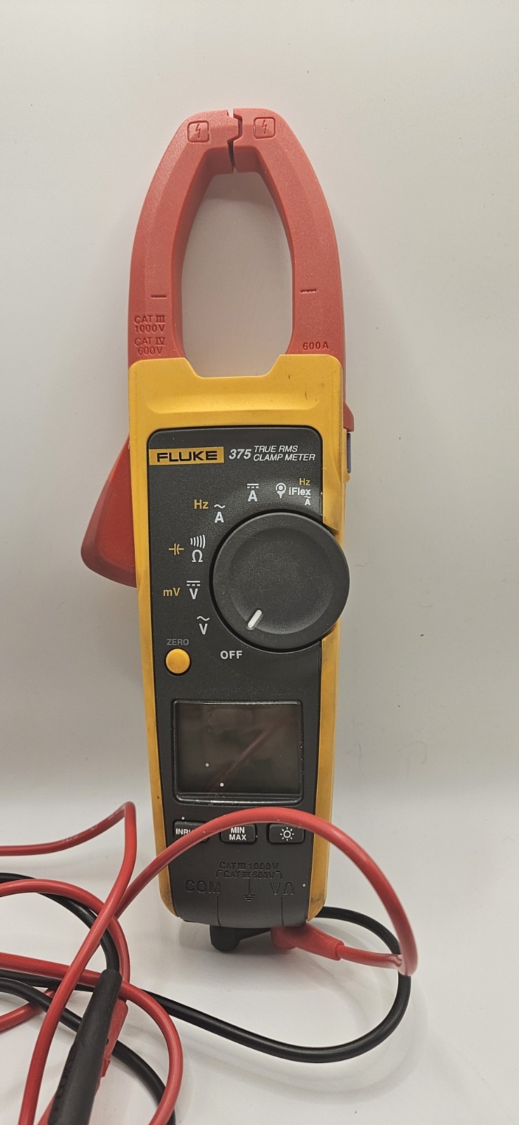 Used / Works Fluke 375 True RMS AC/DC Clamp Meter with i2500-18 iFlex Flex Cable