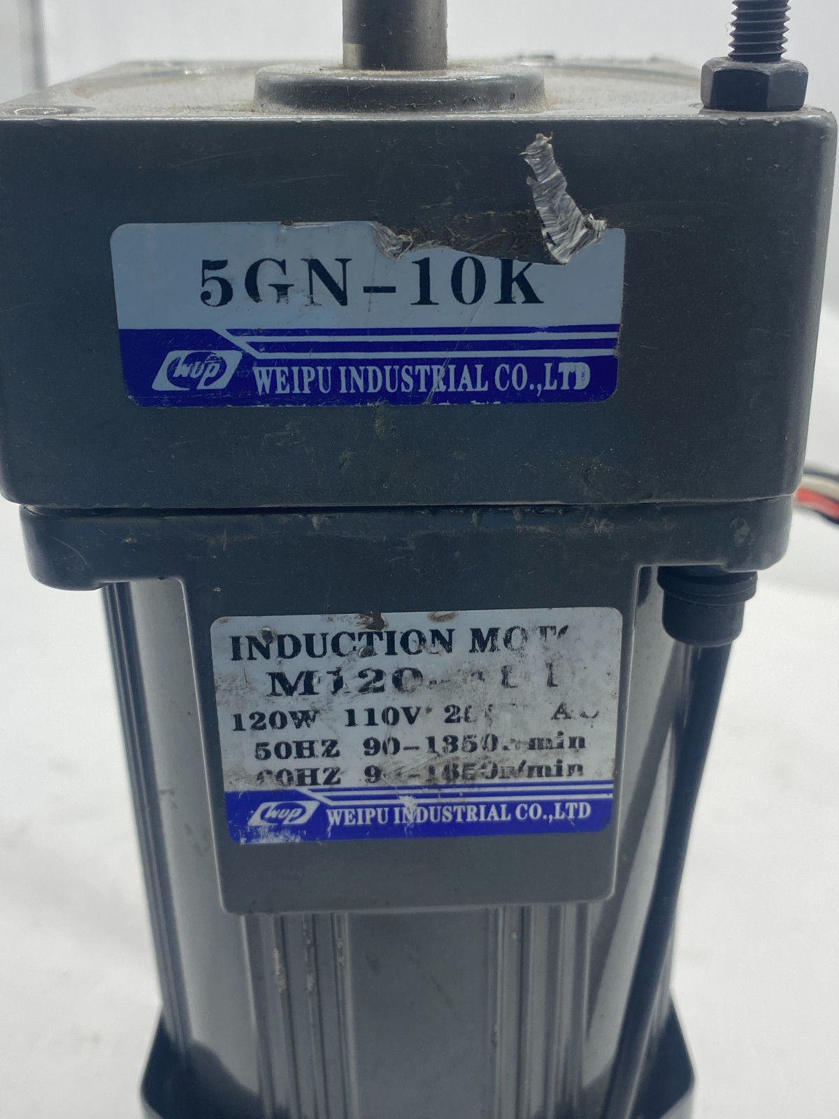 WEIPU INDUSTRIAL INDUCTION MOTOR 5GN-10K 120W 110V 50/60HZ «FREE SHIPPING»