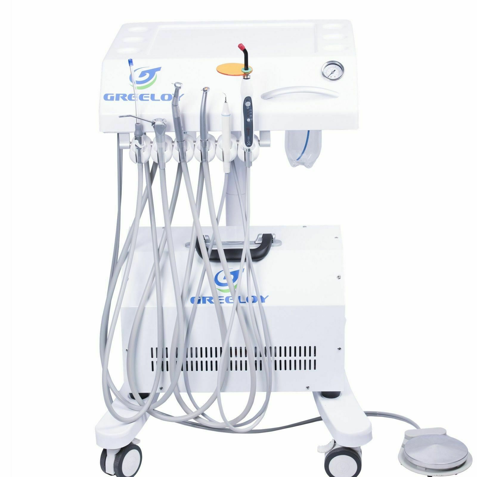 Greeloy Dental Delivery Unit Cart GU-P302 with Air Compressor GU-P300 110V USA