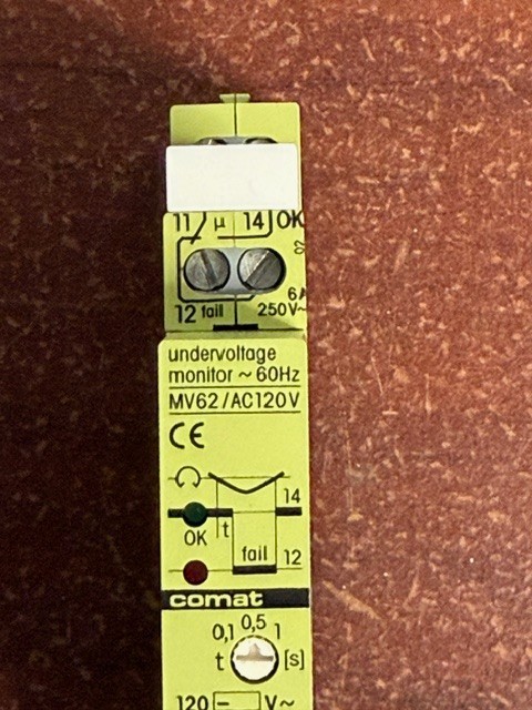 Comat MV62/AC120V Undervoltage Monitor Relay 120VAC 60Hz New