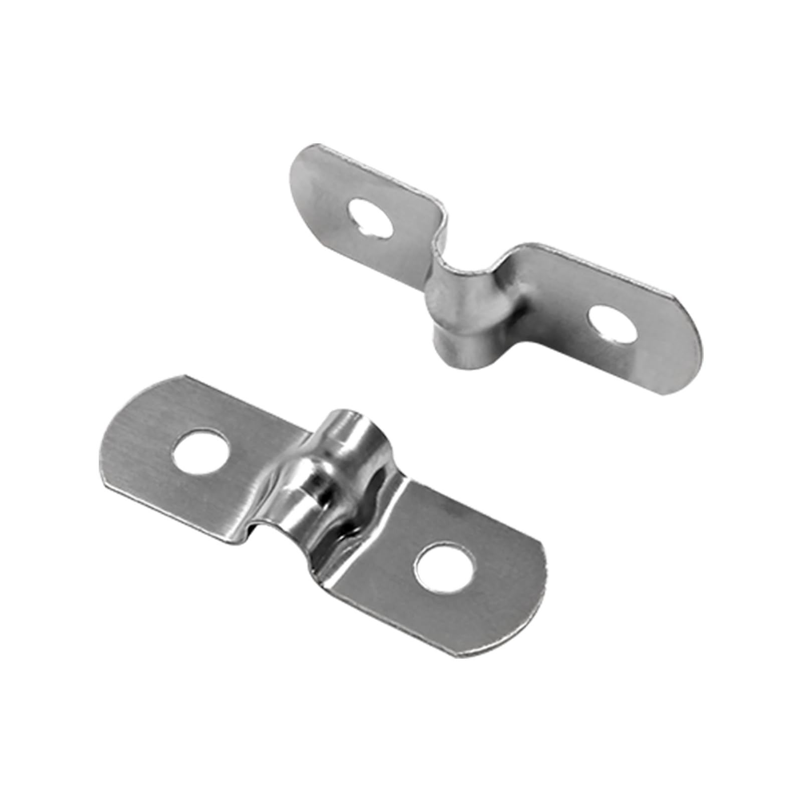 50-Pack M5 Stainless Steel Pipe Strap Clamps 3/16″ Two-Hole U Brackets