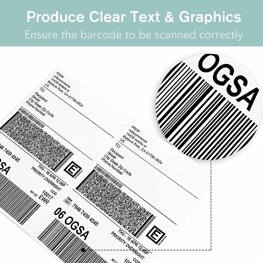 400 Shipping Labels Half Sheet Print STRONG ADHESIVE 5-1/2″ x 8-1/2″ Laser Ebay