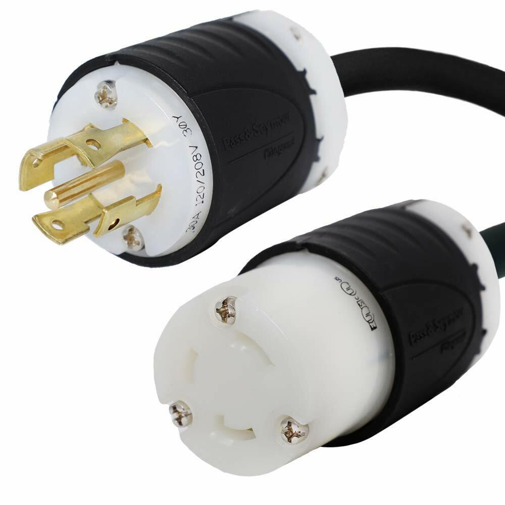 NEMA L21-30P to L5-30R Plug Adapter – 30A/125V, 10 AWG – Iron Box # IBX-5158-01