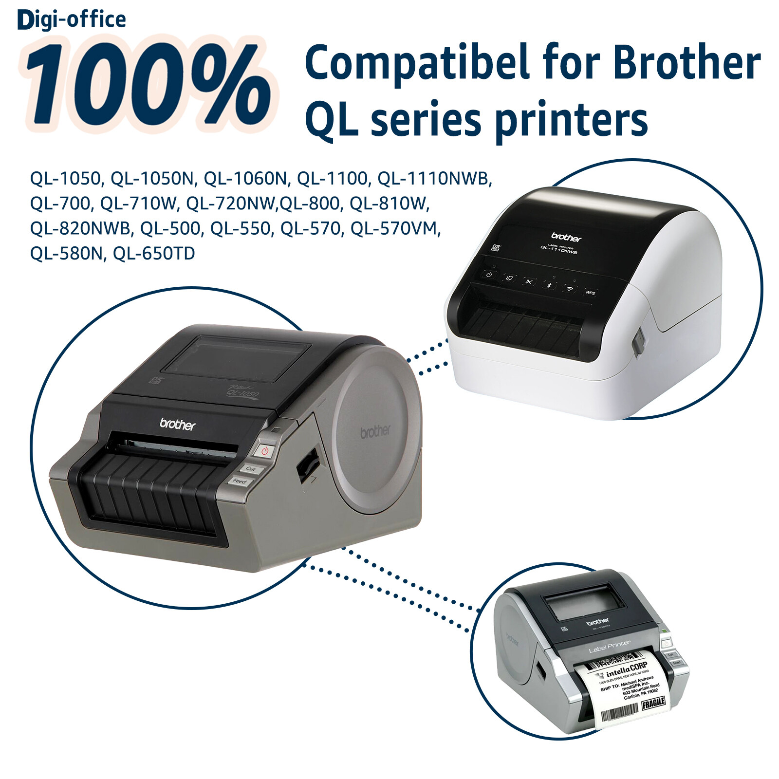 DK-1202 Shipping Labels Compatible with Brother QL-500 DK-1202 (2.4 in x 3.9 in)
