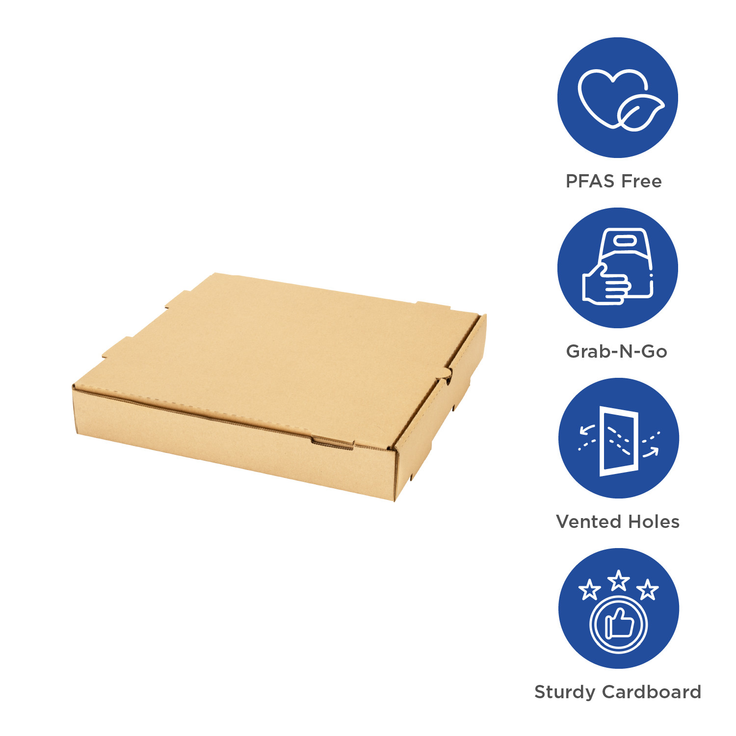 Karat Corrugated Pizza Box, 12”x12”x2”, Kraft – 50 pcs, FP-PBF12K