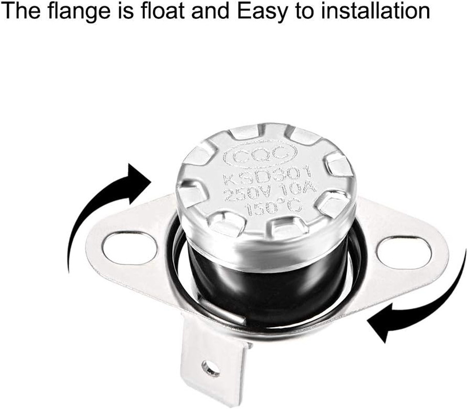 Uxcell KSD301 Thermostat 150°C/302°F 10A N.C Adjust Snap Disc Temperature Switch