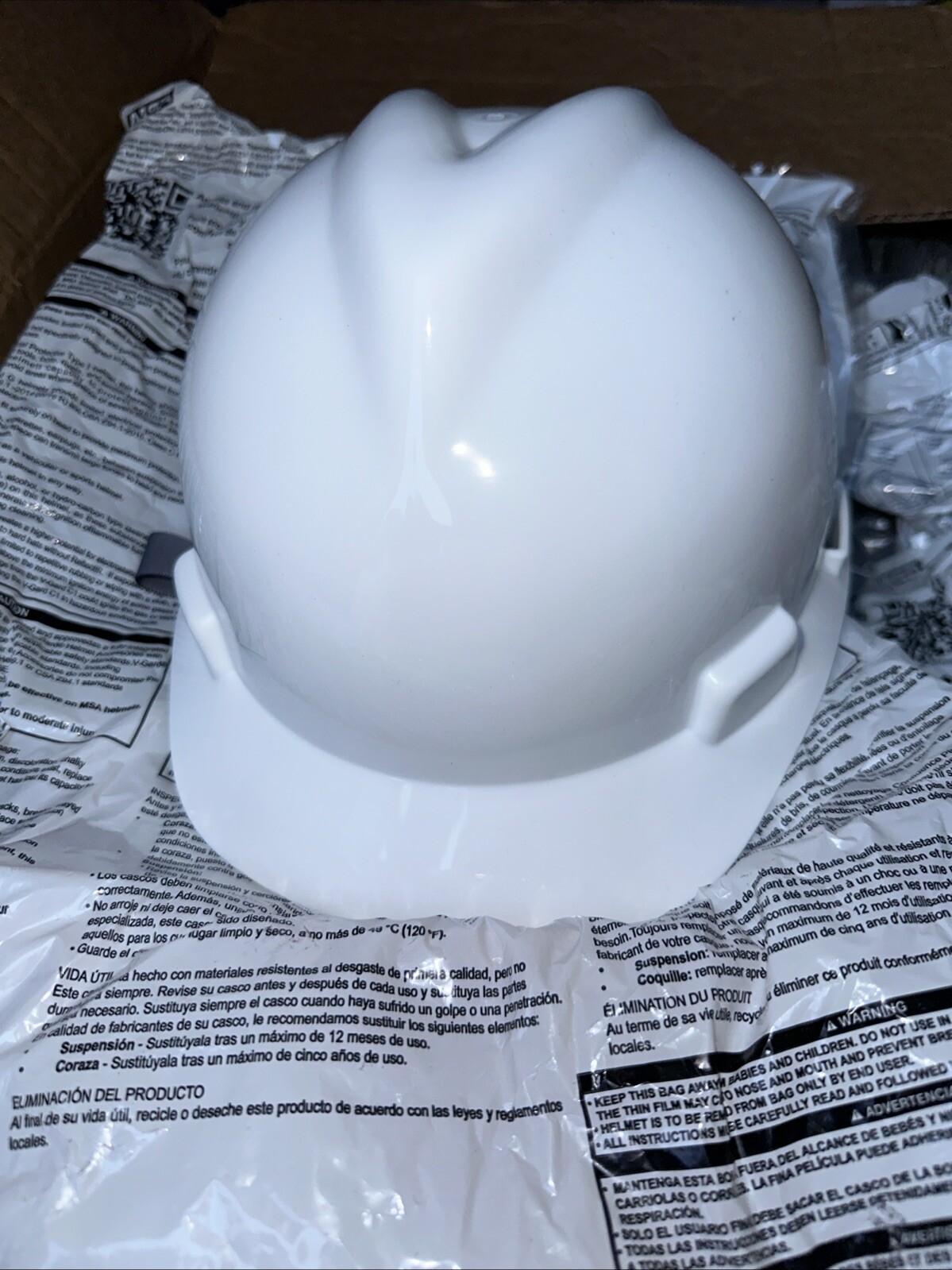 Msa Safety 463942 V-Gard Front Brim Hard Hat, Slotted, Cap Style, Type 1, Class