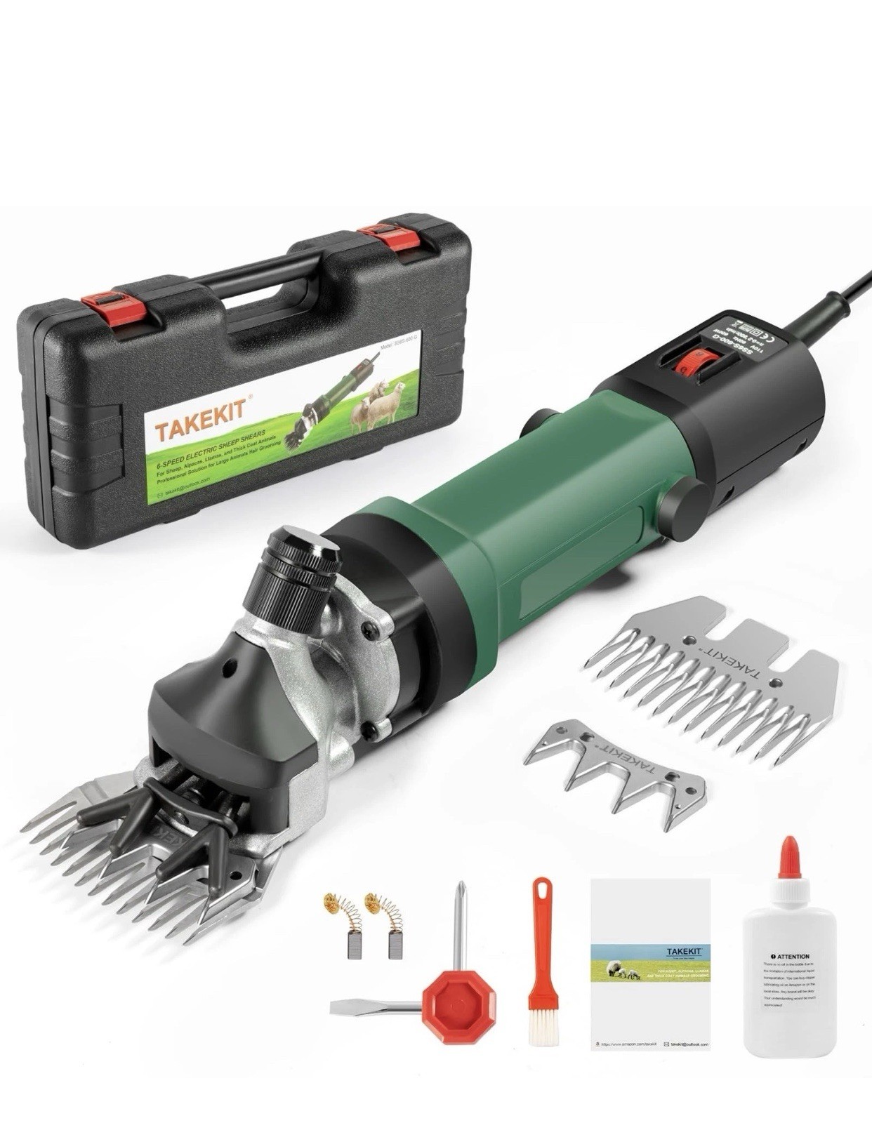 TAKEKIT Professional Electric Sheep Shears 6 Speeds, 380W