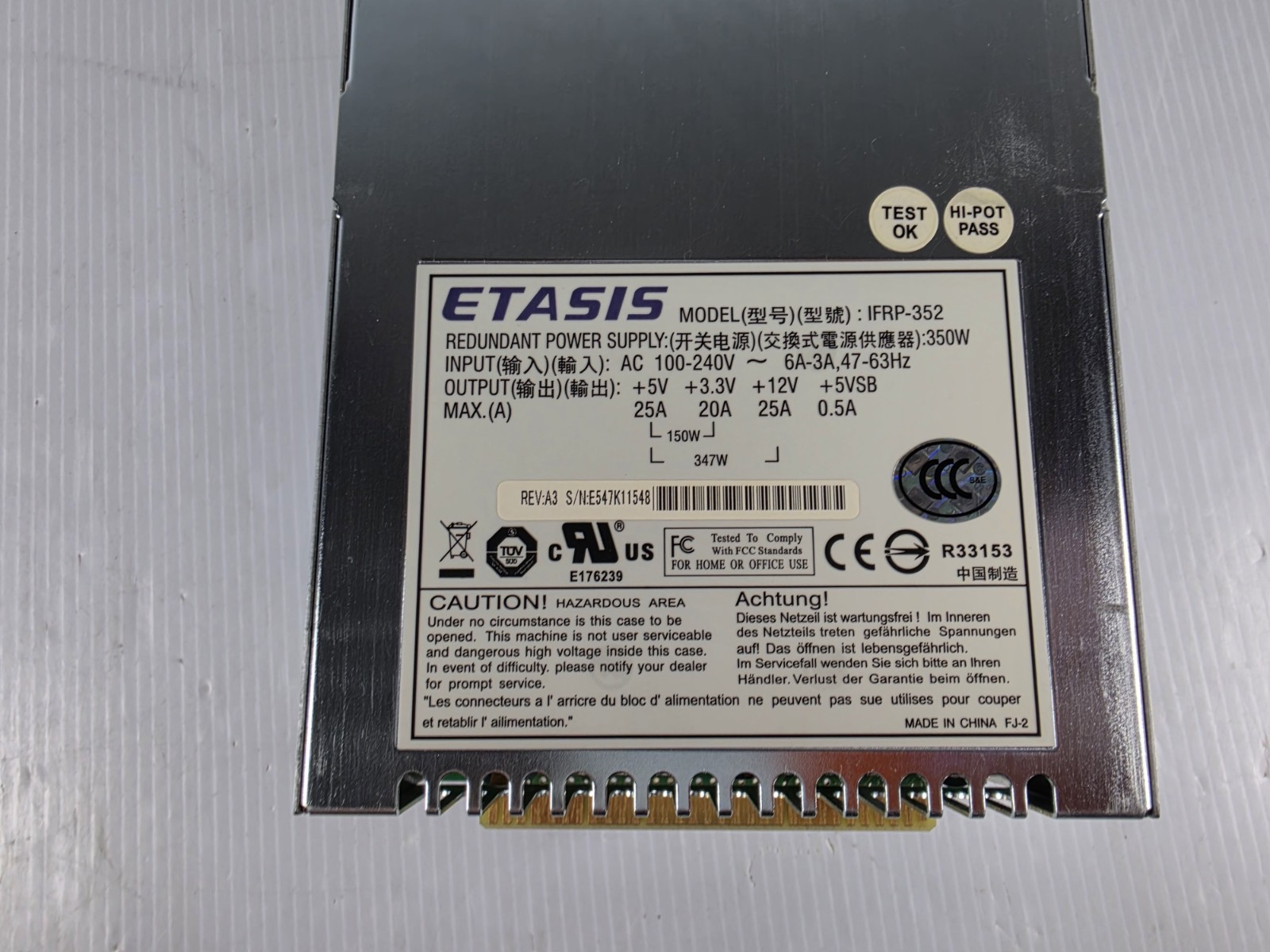 ETASIS IFRP-352 9272CPSU-0011 Power Supply Module 350W