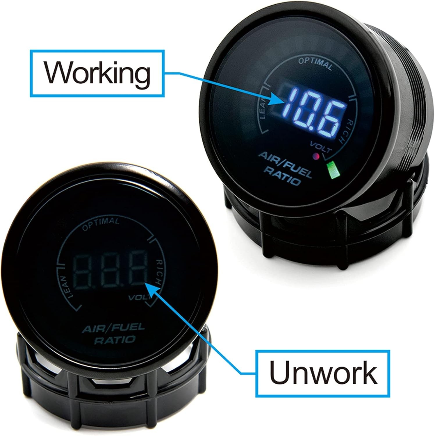 52mm Air Fuel Ratio Gauge AFR LED Digital Display + Narrowband O2 Oxygen Sensor