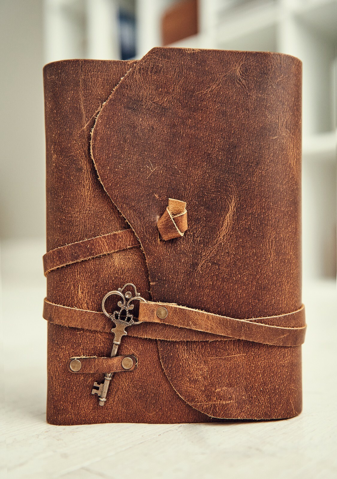Genuine Leather Journal Vintage Rustic Leather Bound Journal Deckle Edge Paper