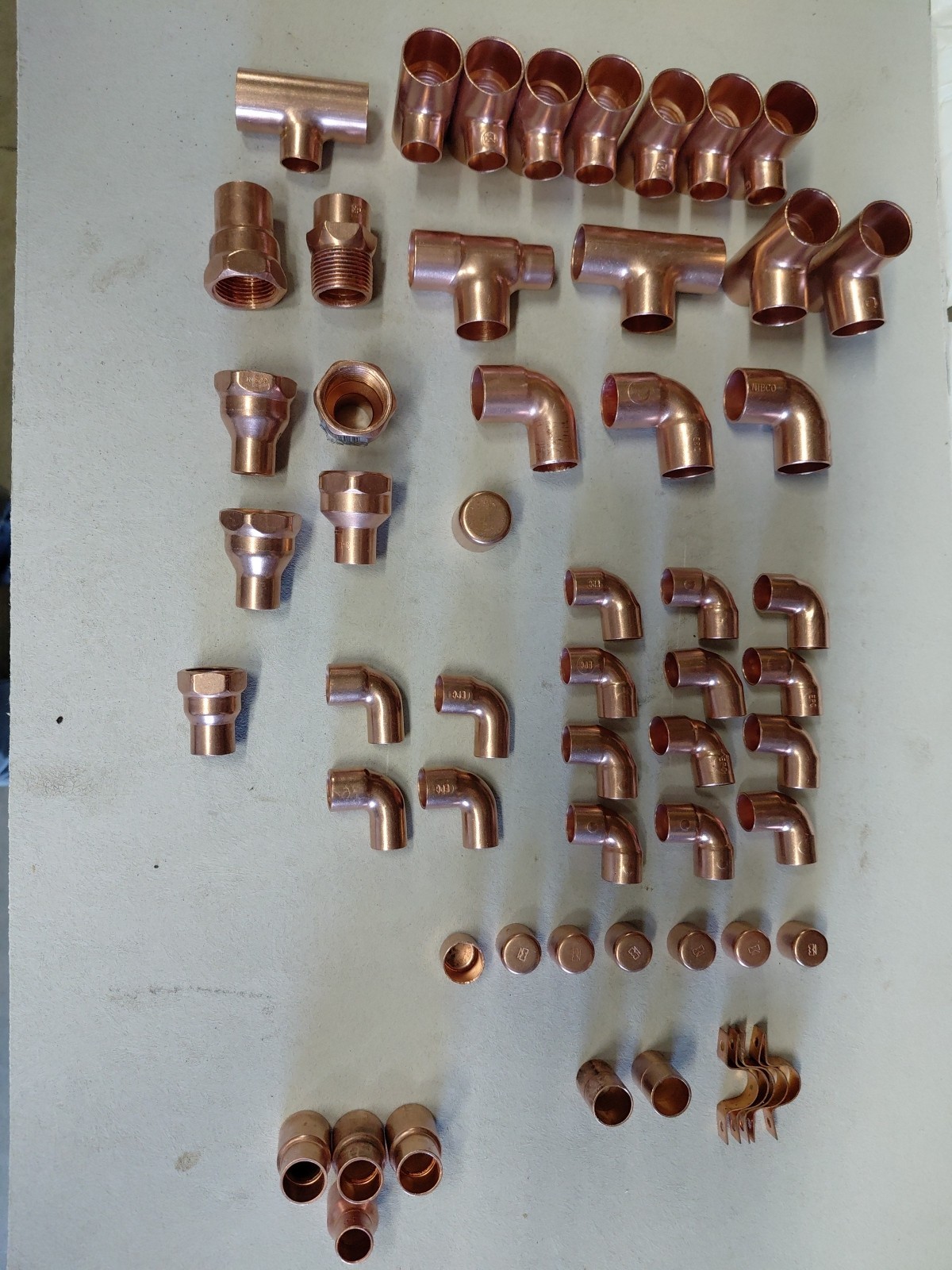 Copper Sweat Fittings Assorted sizes( One Lot As Listed NOS)