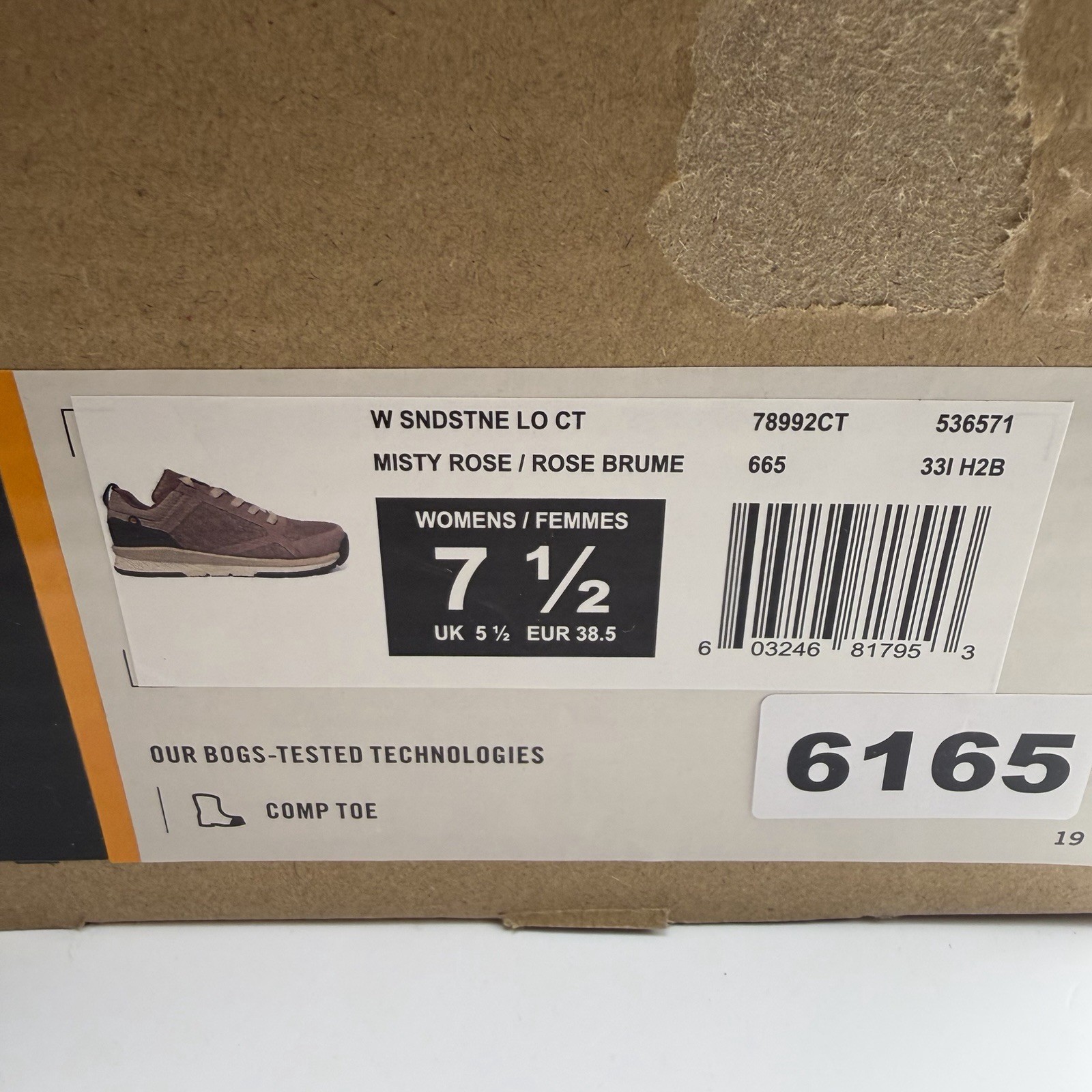 NEW Bogs Sandstone Lo CT Womens Sz 7.5 Misty rose Pink Composite Toe Safety Shoe