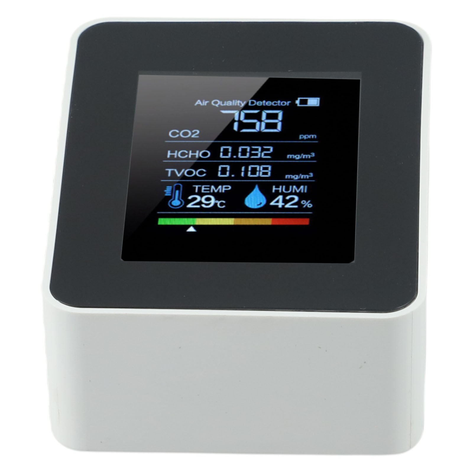 Convenient Handheld Air Monitor Rechargeable Battery USB Cable Provided