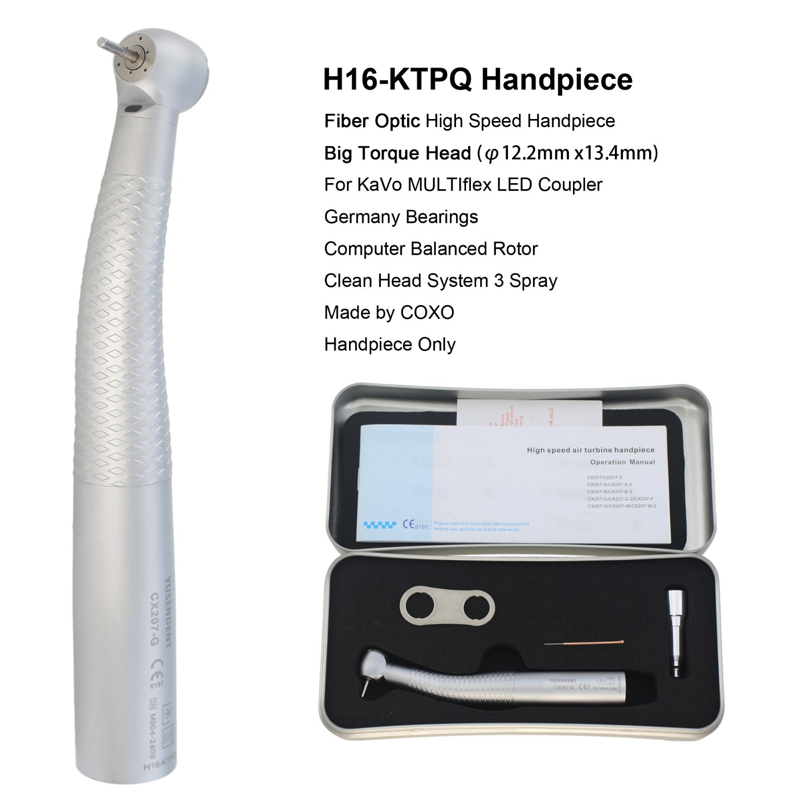 COXO Dental Handpiece Fiber Optic High Speed Turbine For KaVo MULTIflex Coupler