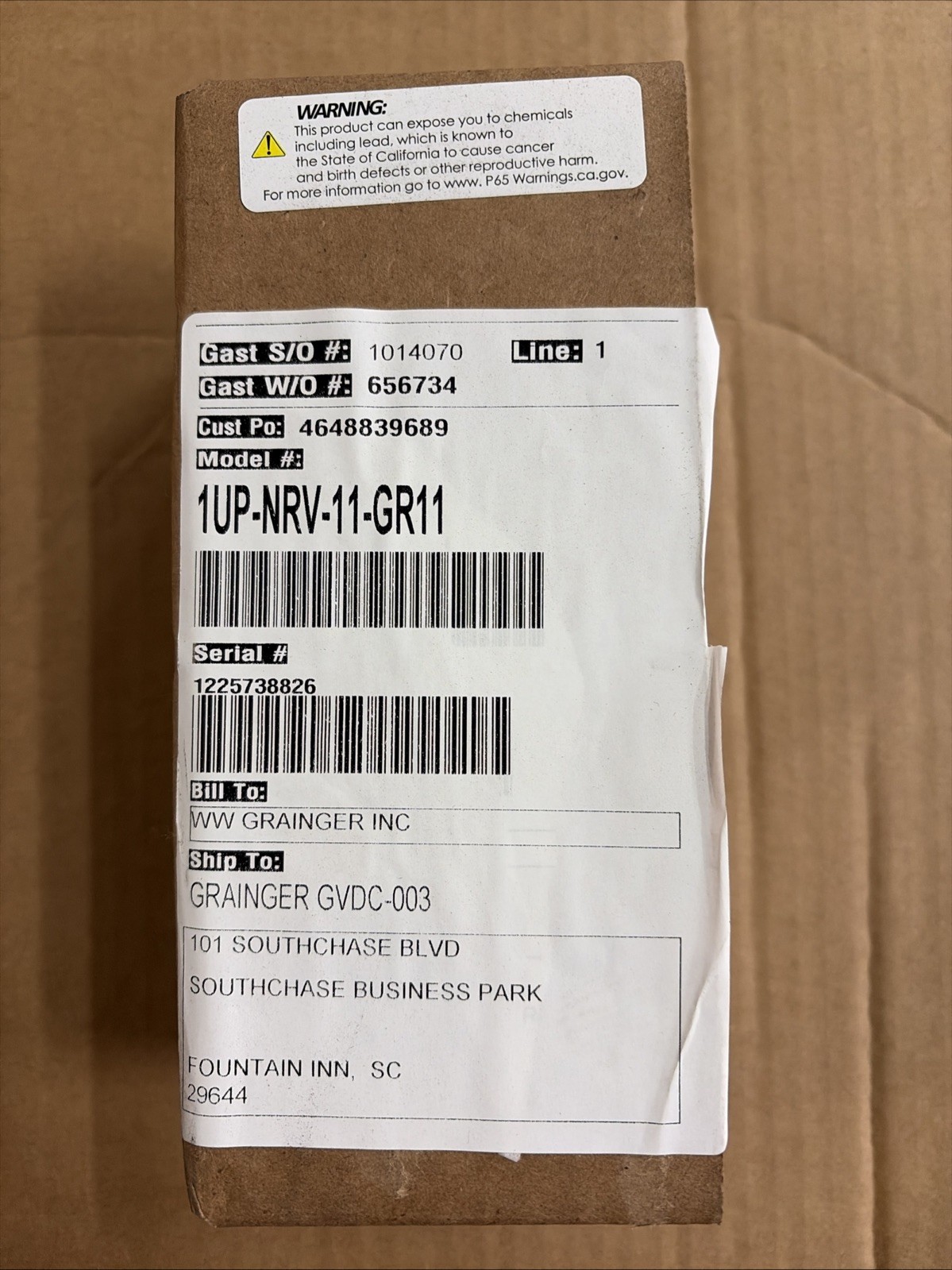 GAST 1UP-NRV-11-GR11 Reversible Air Powered Gear Motor