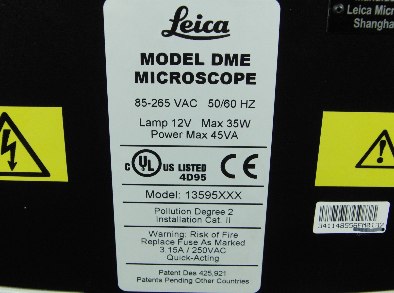 Leica DME 13595xxx Microscope with (4) HI PLAN Objectives 4x/10x/40x/100x