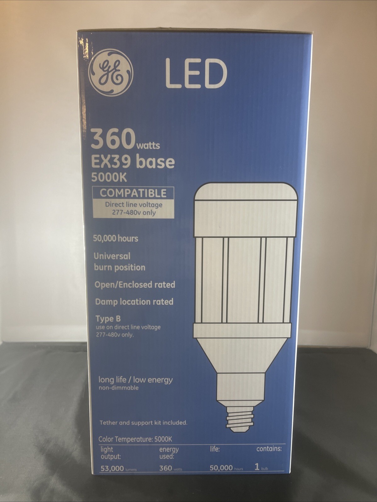 GE 51604 LED360ED37/750 360W LED Bulb 53k Lumens 5000k