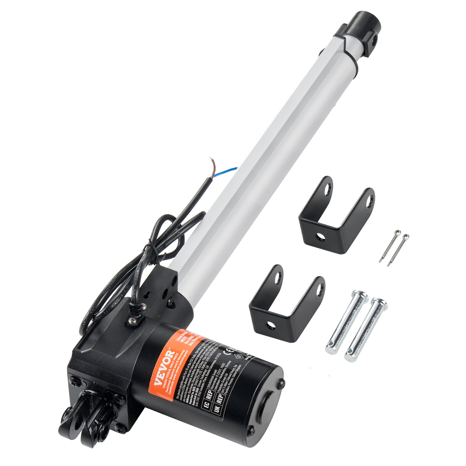 VEVOR Linear Actuator 12V 12In Heavy Duty 1320lbs/6000N 0.19″/s IP44 Protection