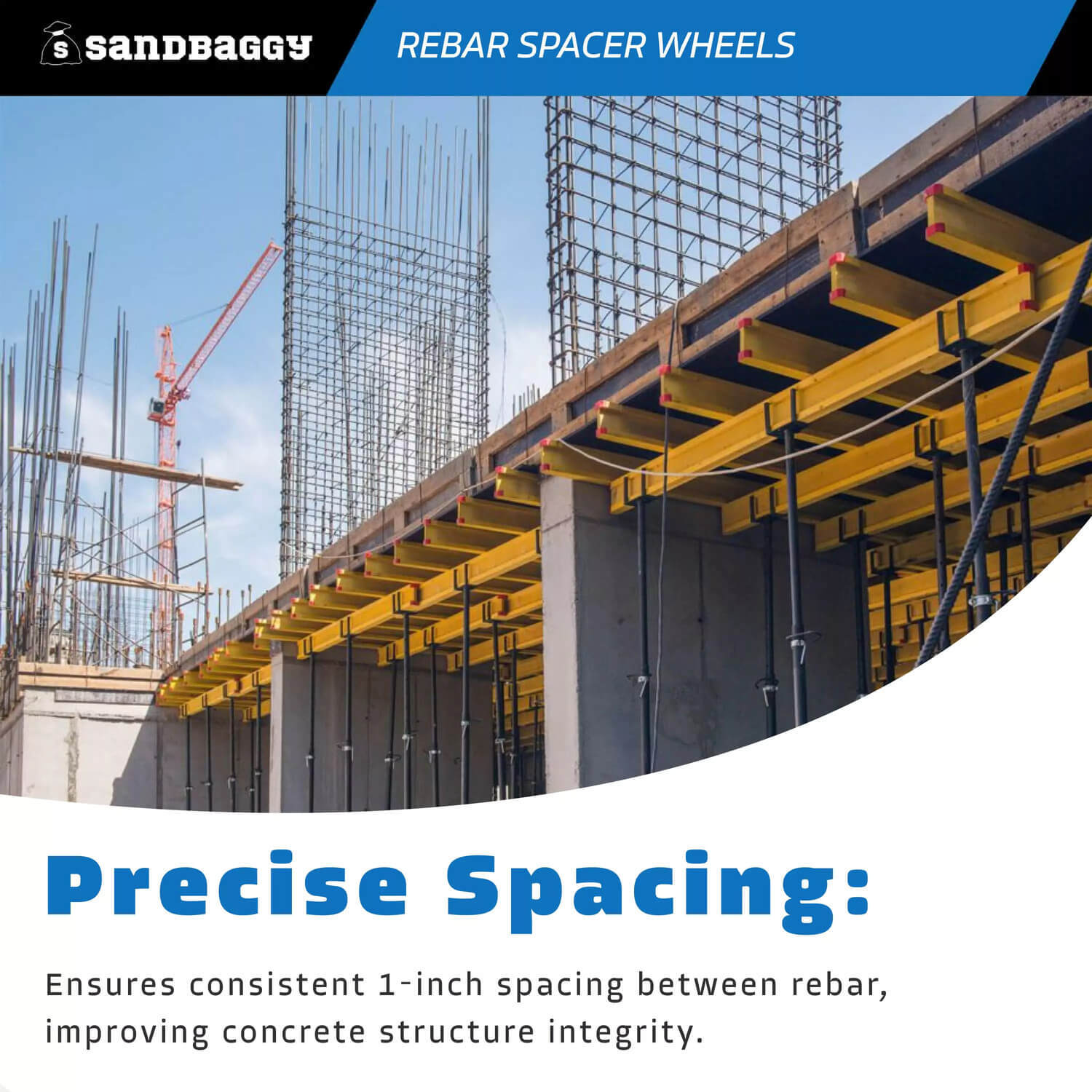 Sandbaggy 1″ Rebar Spacer Wheels – Concrete Form Spacers