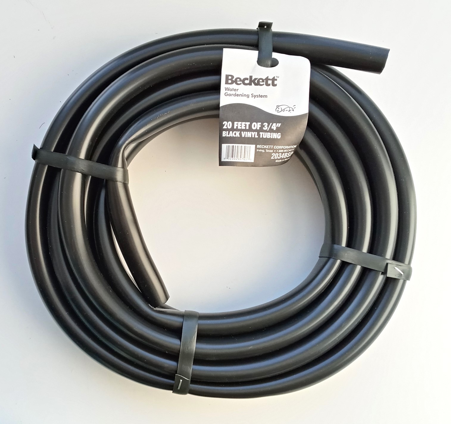 Beckett 3/4″ ID Tubing x 20′ Long Black PVC UV Stabilized 2034BSP