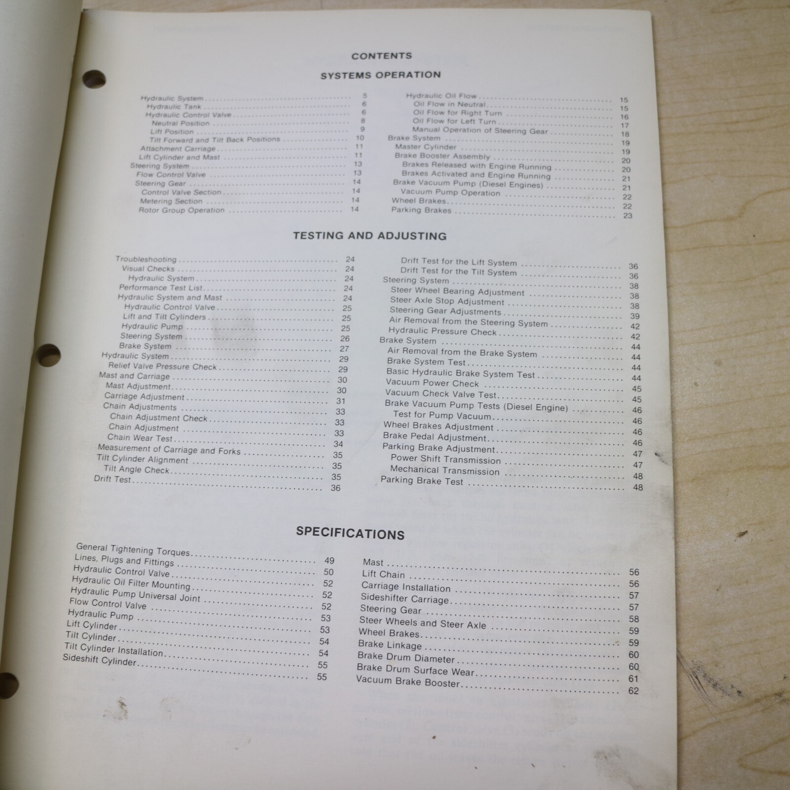 CAT Caterpillar V110 V130 V150 Forklift Shop Service Systems Manual book testing