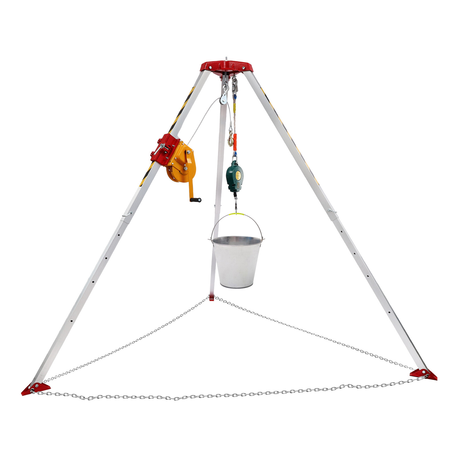 Confined Space Tripod Kit Rescue Tripod Adjustable 5.2-8 ft Legs 1800lbs Winch