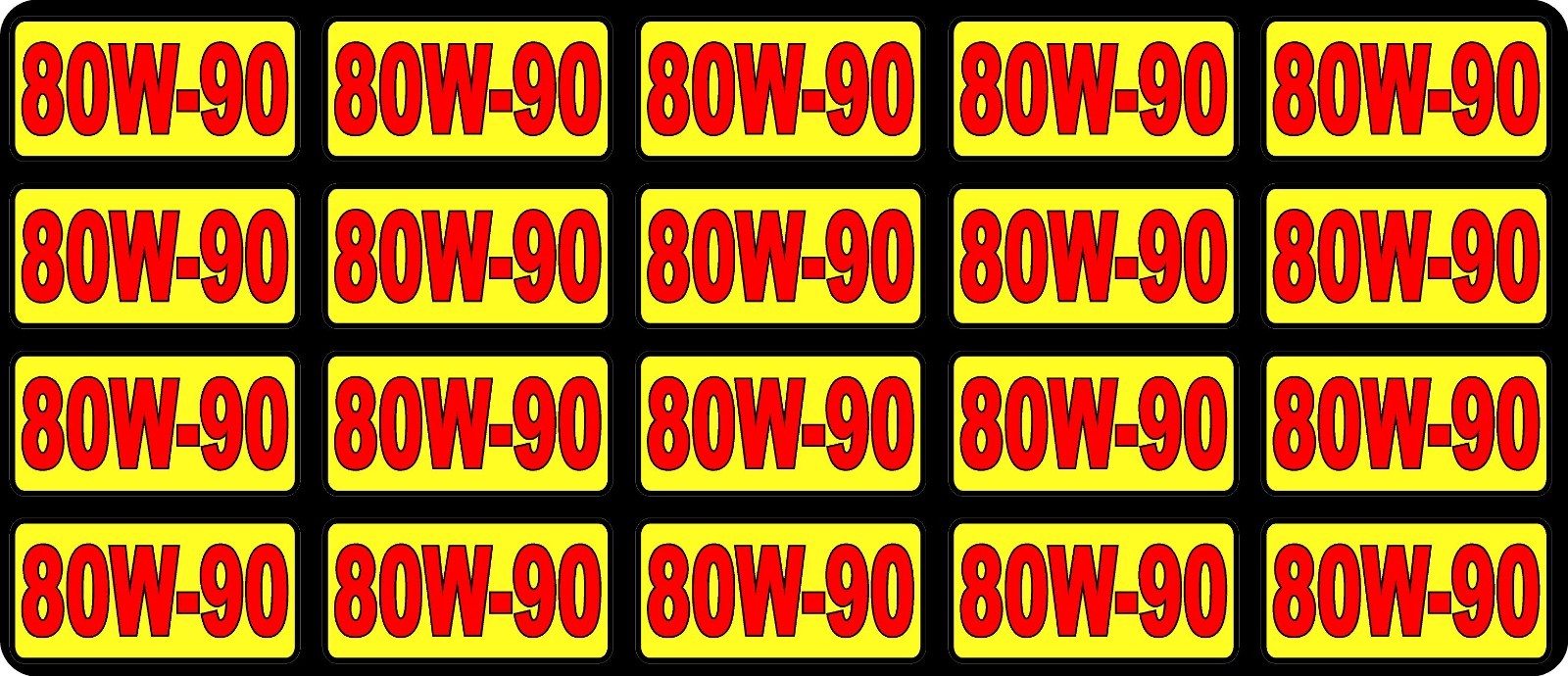OIL WEIGHT Label sticker decals – 20 decals per package – Various Weights