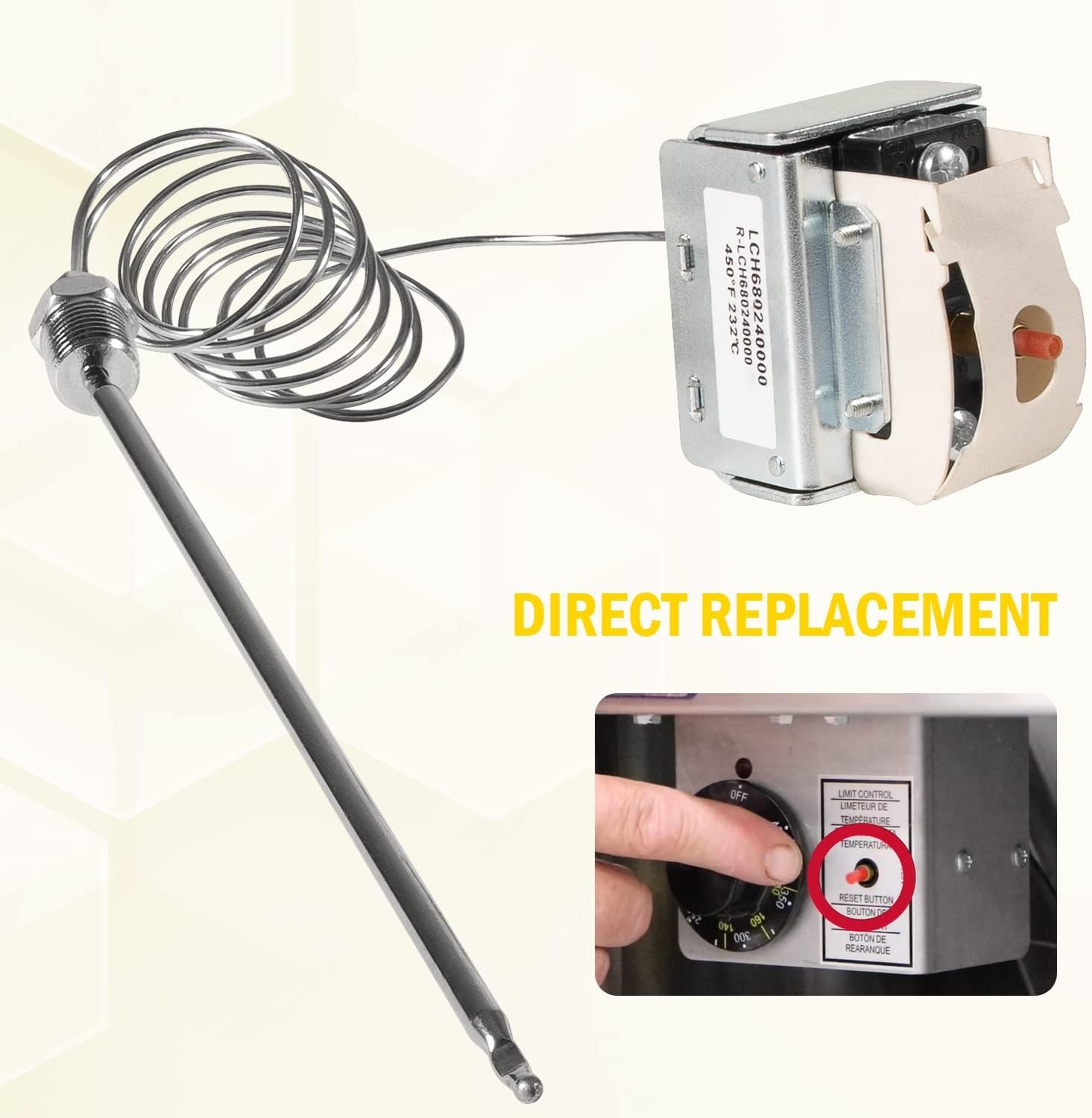 PP10084 High Limit Switch for Pitco Frying Equipment, Use for All Gas Fryers