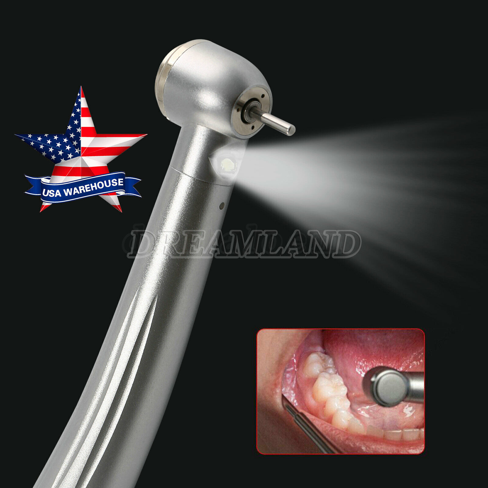 Dental LED E-generator Fiber Optic High Speed Handpiece 2Holes 4-Holes FDA