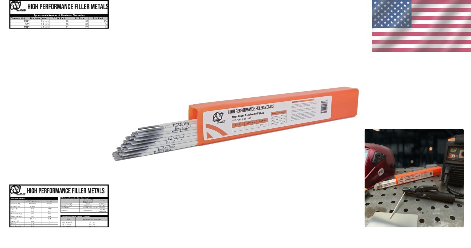 Efficient Aluminum E4043 Stick Electrode: 14″ Length, 3/32″, 26 Rods for Welding