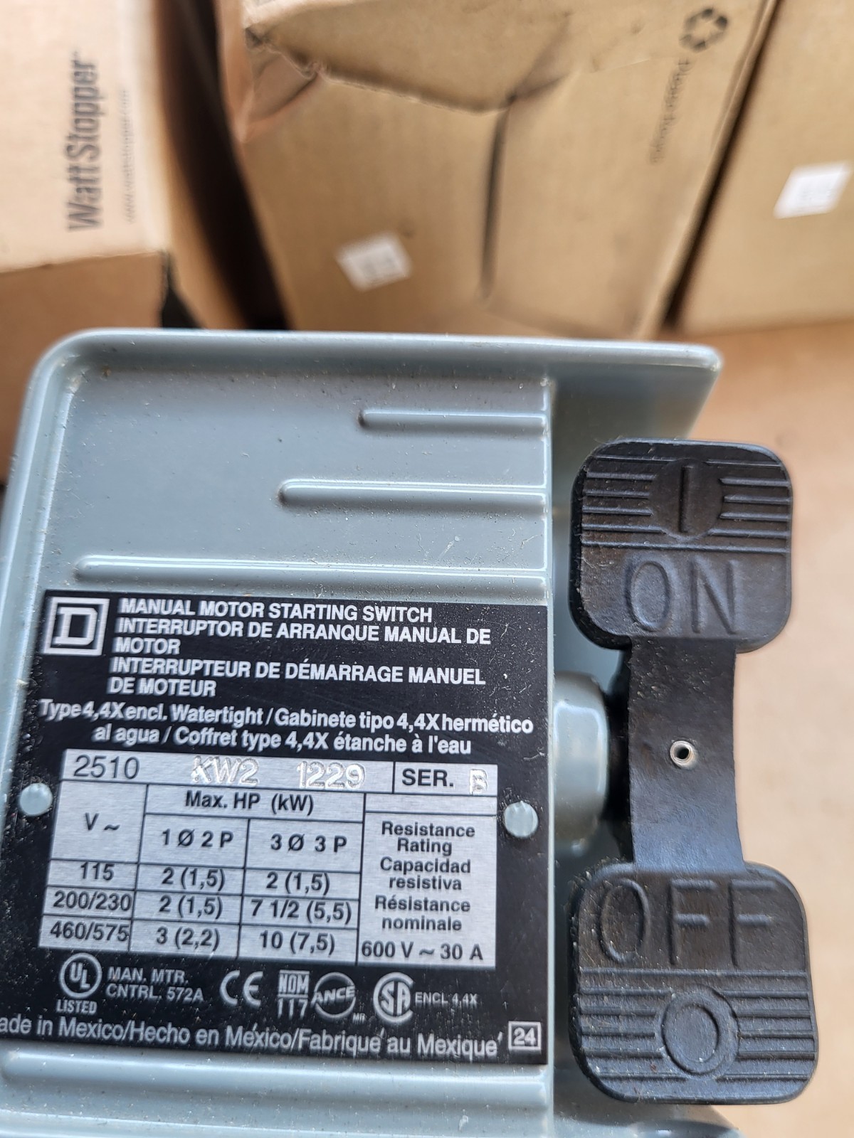 New Open Box, Lot of electrical materials—everything you see is what you get.