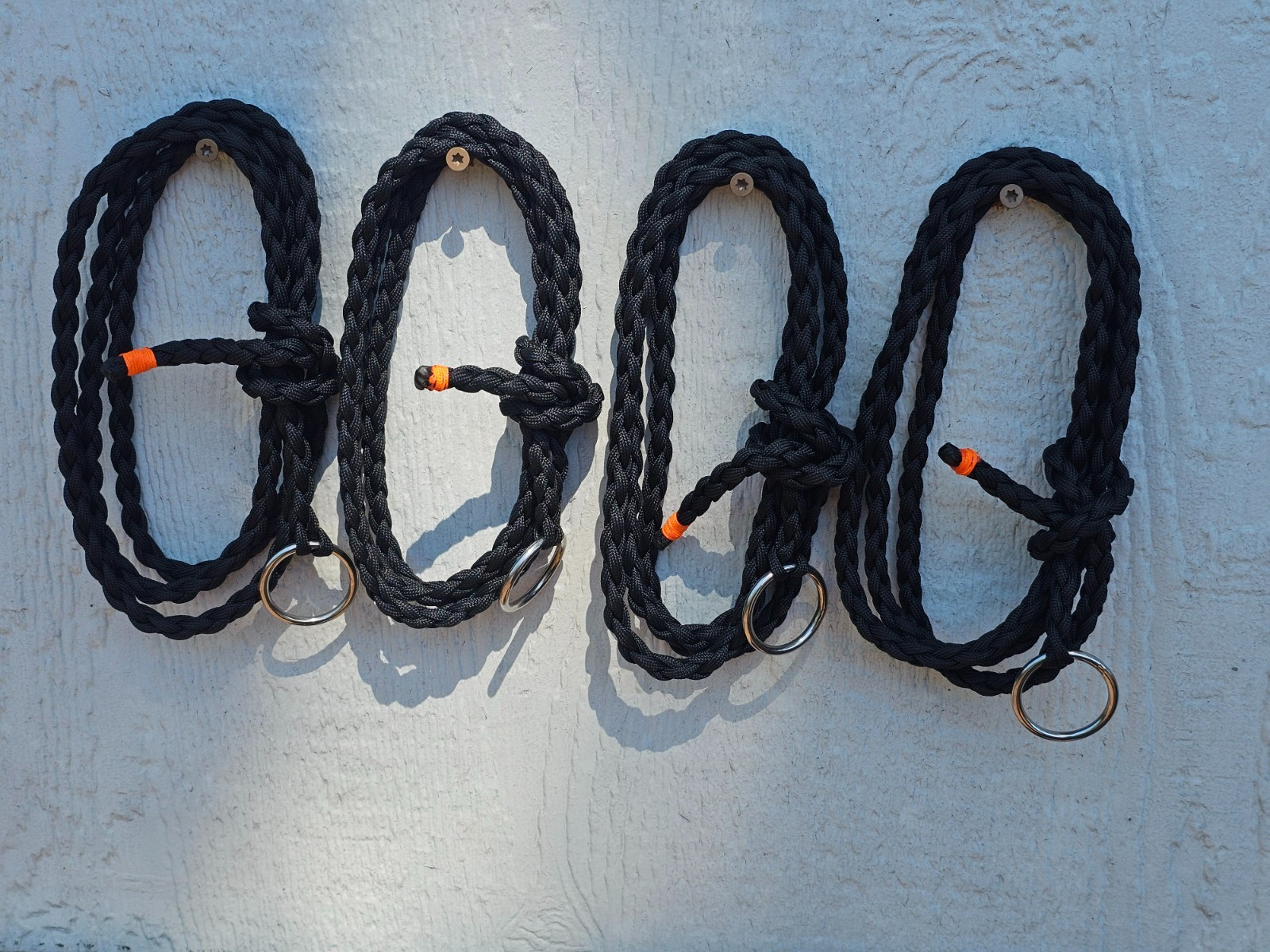 Set 4 Paracord Piggin Strings Tie Strings Western Ranch Work Rope Black/Orange